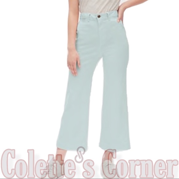 GAP Denim - 💼 Gap High Rise Mint Green Wide-Leg Crop Chinos